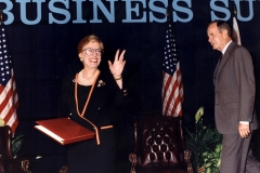 Secretary of Commerce Barbara H. Franklin with President George H.W. Bush (Department of Commerce Photo)
