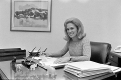 Barbara Franklin, staff assistant to President Richard Nixon, at her desk in the White House on April 12, 1971 (Nixon Library)