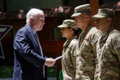 Senator John McCain meets with soldiers in Kabul, Afghanistan.
