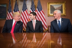 Speaker Paul Ryan meets with the President and Vice Presidents-elect, Donald Trump and Gov. Mike Pence on Capitol Hill after their election on 11/10/2016 (Photo Credit: U.S. House of Representatives)